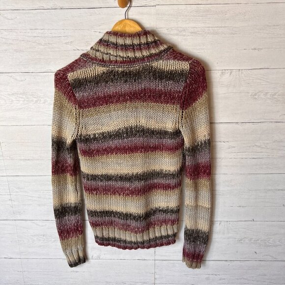 EDC by Esprit Sweater Womens Size M/8 Colorful Neutral Wool Blend Shawl Neckline - Picture 13 of 16